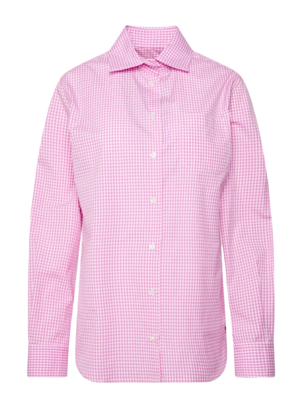 Max Mara Weekend Pink Gingham Button Down Shirt Cotton Coastal Preppy Nautical